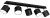 Lampa sufitowa DIXIE BLACK 5xGX53 MLP7603 Milagro