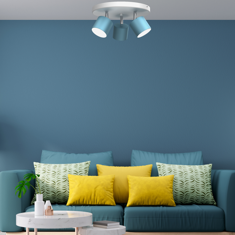 Lampa sufitowa DIXIE BLUE/WHITE 3xGX53 MLP7607 Milagro