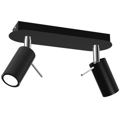 Lampa sufitowa PRESTON BLACK/CHROME 2x mini GU10 MLP7619 Milagro