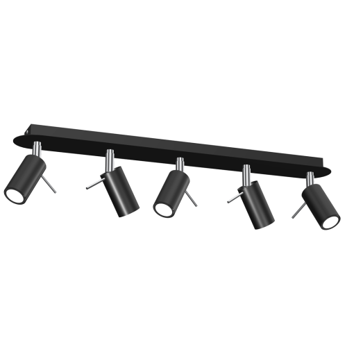 Lampa sufitowa PRESTON BLACK/CHROME 5x mini GU10 MLP7621 Milagro