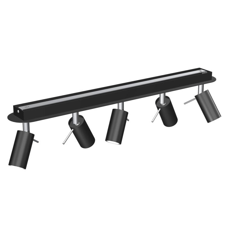 Lampa sufitowa PRESTON BLACK/CHROME 5x mini GU10 MLP7621 Milagro