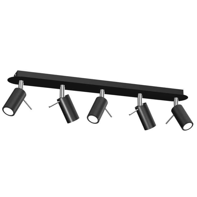 Lampa sufitowa PRESTON BLACK/CHROME 5x mini GU10 MLP7621 Milagro
