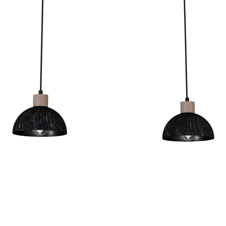 Lampa wisząca ERIK Sawn black/Patinated wood 2XE27 MLP7639 Milagro