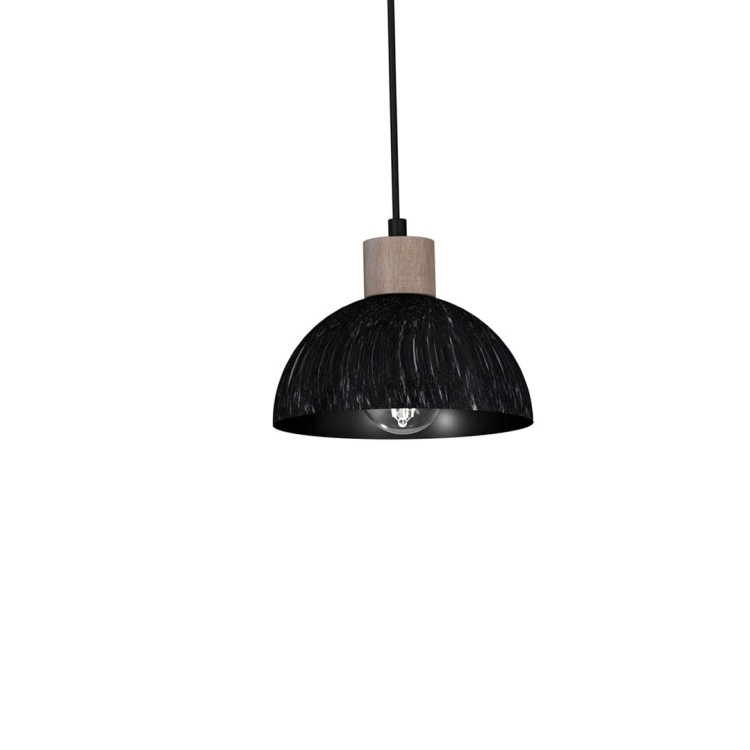 Lampa wisząca ERIK Sawn black/Patinated wood 2XE27 MLP7639 Milagro