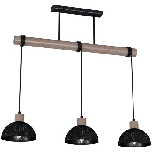 Lampa wisząca ERIK Sawn black/Patinated wood 3XE27 MLP7640 Milagro