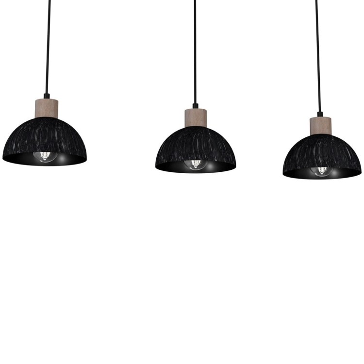 Lampa wisząca ERIK Sawn black/Patinated wood 3XE27 MLP7640 Milagro