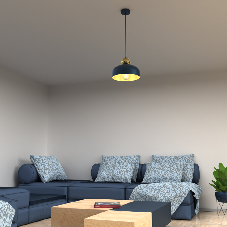 Lampa Wisząca HARALD GOLD/NAVY BLUE 1xE27 MLP7695 Milagro