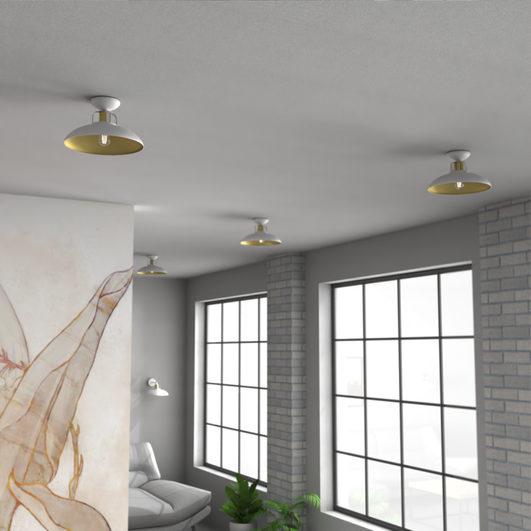 Lampa sufitowa FELIX WHITE/GOLD 1xE27 MLP7703 Milagro