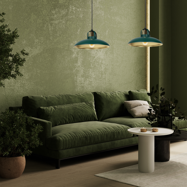 Lampa wisząca FELIX GREEN/GOLD 2xE27 MLP7710 Milagro