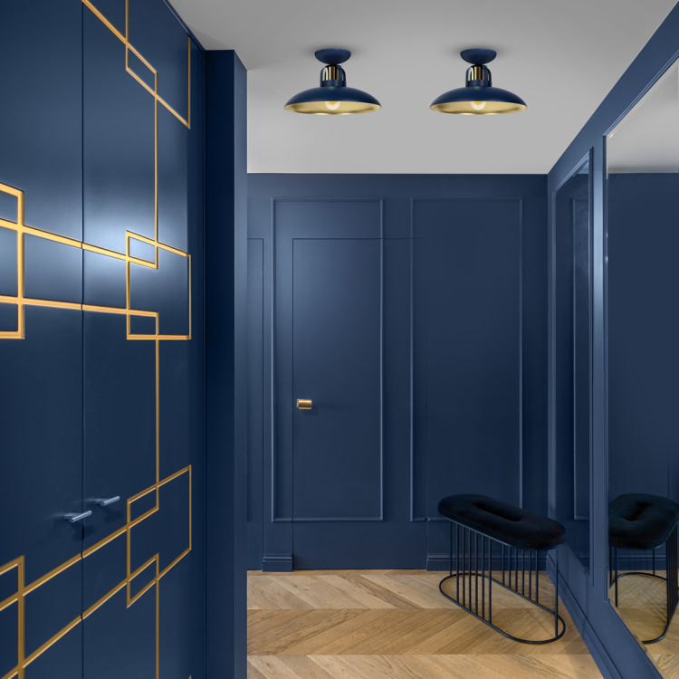 Lampa sufitowa FELIX NAVY BLUE/GOLD 1xE27 MLP7713 Milagro