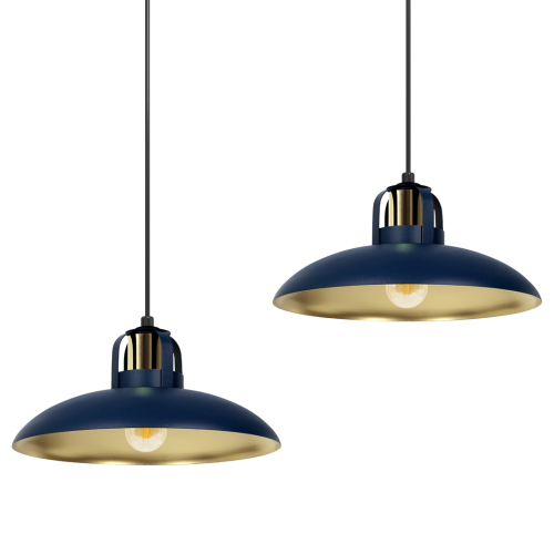 Lampa wisząca FELIX NAVY BLUE/GOLD 2xE27 MLP7715 Milagro