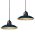 Lampa wisząca FELIX NAVY BLUE/GOLD 2xE27 MLP7715 Milagro