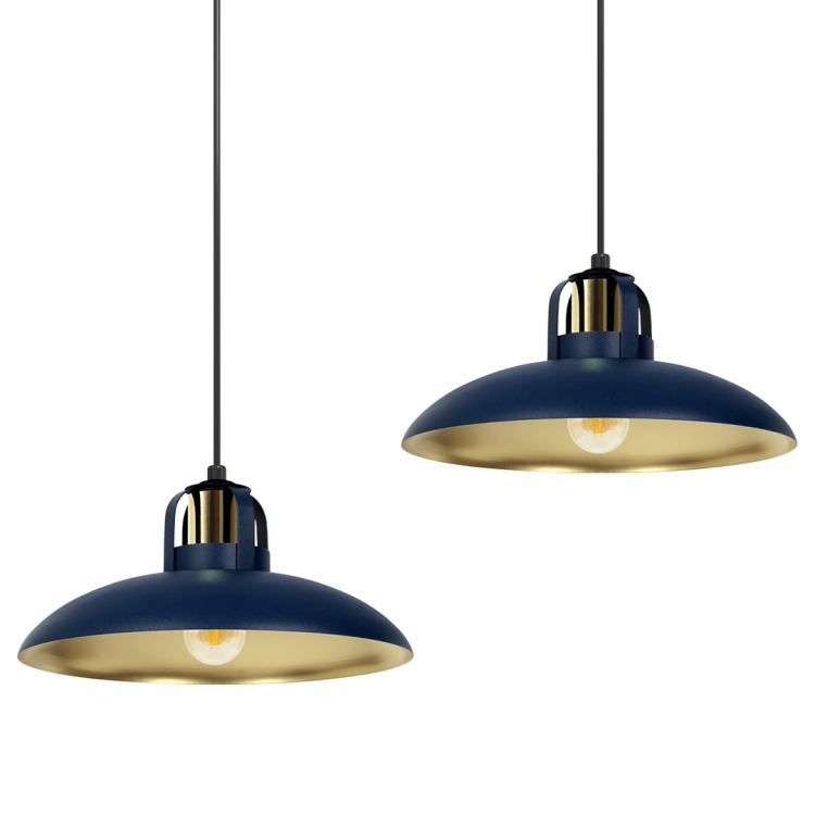 Lampa wisząca FELIX NAVY BLUE/GOLD 2xE27 MLP7715 Milagro