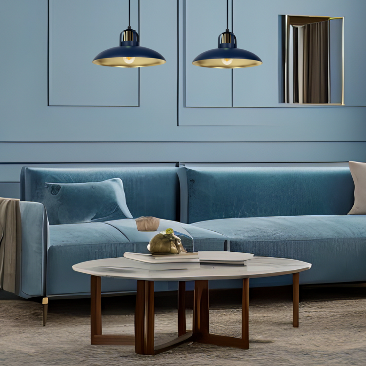 Lampa wisząca FELIX NAVY BLUE/GOLD 2xE27 MLP7715 Milagro