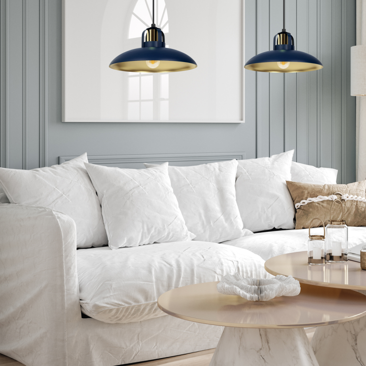 Lampa wisząca FELIX NAVY BLUE/GOLD 2xE27 MLP7715 Milagro