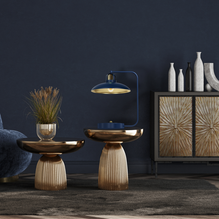 Lampka biurkowa FELIX NAVY BLUE/GOLD 1xE27 MLP7716 Milagro