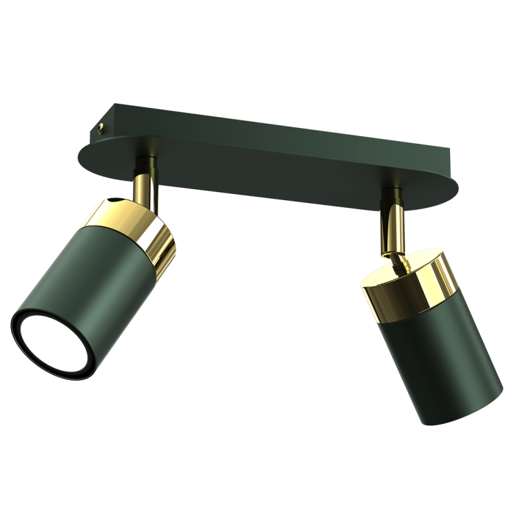 Lampa sufitowa listwa natynkowa JOKER GREEN/GOLD 2xGU10 MLP7718 Milagro 2x GU10 24cm Spot oprawa oświetleniowa nowoczesna ścienna Industrialna Loft nawierzchniowa metal zielony zielona złoty zielono złota Inspiracje Premium