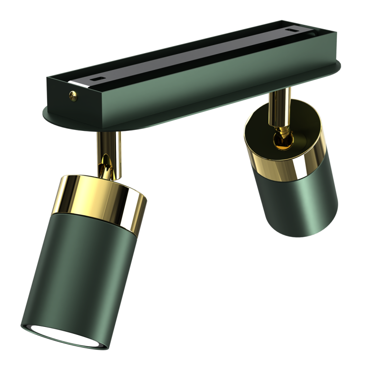 Lampa sufitowa listwa natynkowa JOKER GREEN/GOLD 2xGU10 MLP7718 Milagro 2x GU10 24cm Spot oprawa oświetleniowa nowoczesna ścienna Industrialna Loft nawierzchniowa metal zielony zielona złoty zielono złota Inspiracje Premium