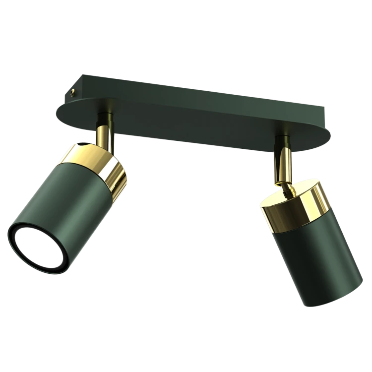 Lampa sufitowa listwa natynkowa JOKER GREEN/GOLD 2xGU10 MLP7718 Milagro 2x GU10 24cm Spot oprawa oświetleniowa nowoczesna ścienna Industrialna Loft nawierzchniowa metal zielony zielona złoty zielono złota Inspiracje Premium