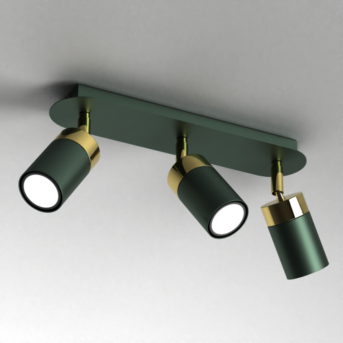 Lampa sufitowa listwa natynkowa JOKER GREEN/GOLD 3xGU10 MLP7719 Milagro 3x GU10 34cm Spot oprawa oświetleniowa nowoczesna ścienna Industrialna Loft nawierzchniowa metal zielony zielona złoty zielono złota Inspiracje Premium