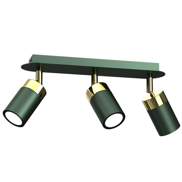 Lampa sufitowa listwa natynkowa JOKER GREEN/GOLD 3xGU10 MLP7719 Milagro 3x GU10 34cm Spot oprawa oświetleniowa nowoczesna ścienna Industrialna Loft nawierzchniowa metal zielony zielona złoty zielono złota Inspiracje Premium