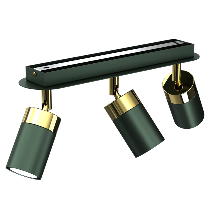Lampa sufitowa listwa natynkowa JOKER GREEN/GOLD 3xGU10 MLP7719 Milagro 3x GU10 34cm Spot oprawa oświetleniowa nowoczesna ścienna Industrialna Loft nawierzchniowa metal zielony zielona złoty zielono złota Inspiracje Premium