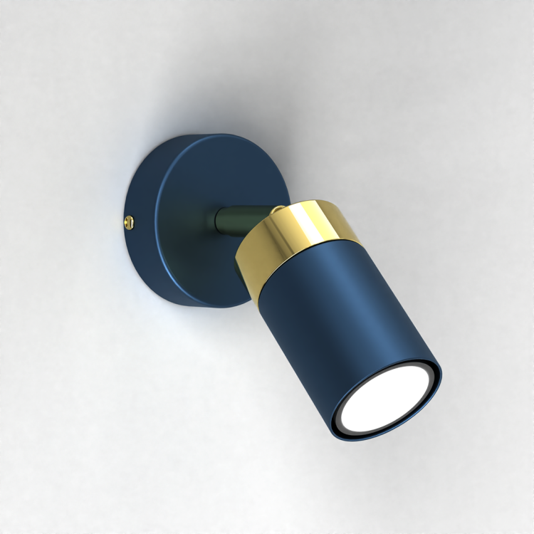 Lampa ścienno-sufitowa Kinkiet Industrialny Spot JOKER NAVY BLUE/GOLD 1xGU10 MLP7722 Milagro 1x GU10 Loft nowoczesny metalowy sufitowa ścienna granatowy granatowa złoty granatowo złota pojedynczy Inspiracje Premium
