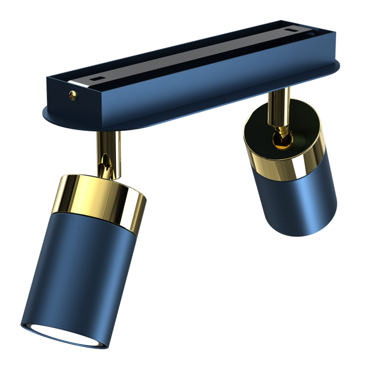 Lampa sufitowa listwa natynkowa JOKER NAVY BLUE/GOLD 2xGU10 MLP7723 Milagro 2x GU10 24cm Spot oprawa oświetleniowa nowoczesna ścienna Industrialna Loft nawierzchniowa metal granatowy granatowa złoty granatowo złota Inspiracje Premium
