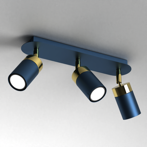 Lampa sufitowa listwa natynkowa JOKER NAVY BLUE/GOLD 3xGU10 MLP7724 Milagro 3x GU10 34cm Spot oprawa oświetleniowa nowoczesna ścienna Industrialna Loft nawierzchniowa metal granatowy granatowa złoty granatowo złota Inspiracje Premium