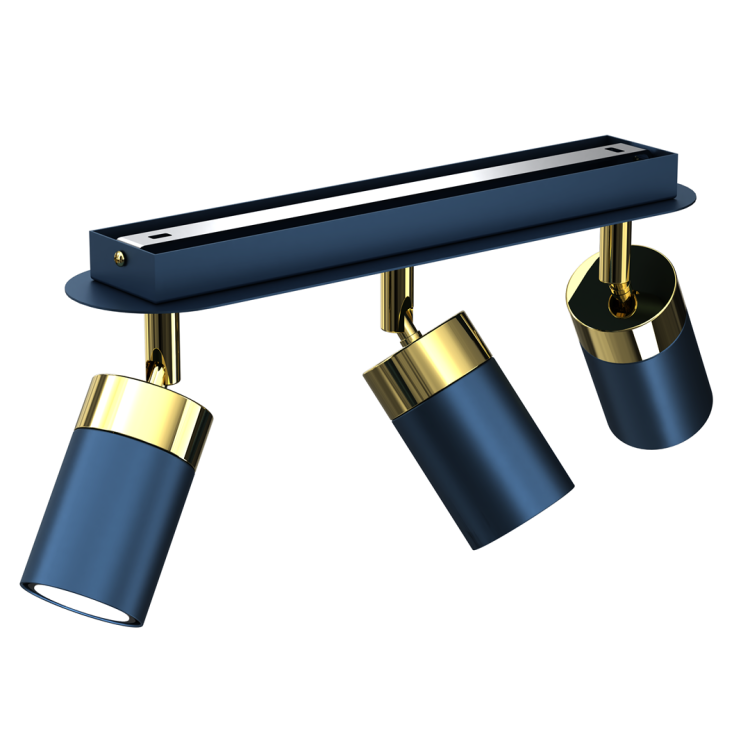 Lampa sufitowa listwa natynkowa JOKER NAVY BLUE/GOLD 3xGU10 MLP7724 Milagro 3x GU10 34cm Spot oprawa oświetleniowa nowoczesna ścienna Industrialna Loft nawierzchniowa metal granatowy granatowa złoty granatowo złota Inspiracje Premium