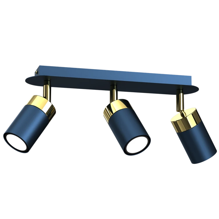 Lampa sufitowa listwa natynkowa JOKER NAVY BLUE/GOLD 3xGU10 MLP7724 Milagro 3x GU10 34cm Spot oprawa oświetleniowa nowoczesna ścienna Industrialna Loft nawierzchniowa metal granatowy granatowa złoty granatowo złota Inspiracje Premium