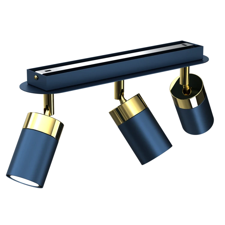 Lampa sufitowa listwa natynkowa JOKER NAVY BLUE/GOLD 3xGU10 MLP7724 Milagro 3x GU10 34cm Spot oprawa oświetleniowa nowoczesna ścienna Industrialna Loft nawierzchniowa metal granatowy granatowa złoty granatowo złota Inspiracje Premium