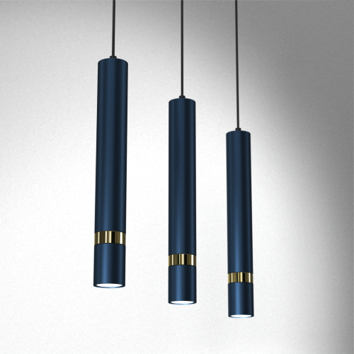 Lampa sufitowa wisząca natynkowa JOKER NAVY BLUE/GOLD 3xGU10 MLP7726 Milagro 3x GU10 60cm Spot oprawa oświetleniowa nowoczesna Industrialna Loft nawierzchniowa metal zwis granatowy granatowa złoty granatowo złota Inspiracje Premium