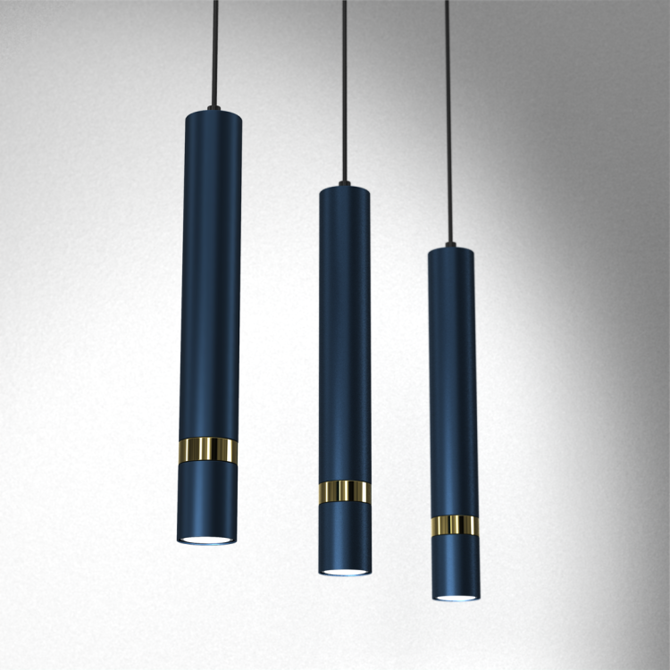 Lampa sufitowa wisząca natynkowa JOKER NAVY BLUE/GOLD 3xGU10 MLP7726 Milagro 3x GU10 60cm Spot oprawa oświetleniowa nowoczesna Industrialna Loft nawierzchniowa metal zwis granatowy granatowa złoty granatowo złota Inspiracje Premium