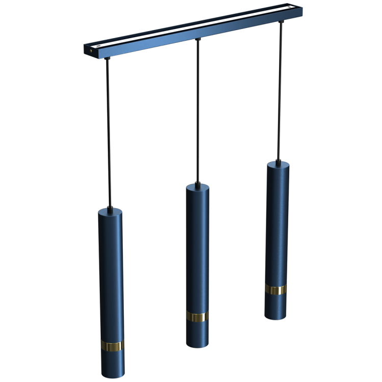 Lampa sufitowa wisząca natynkowa JOKER NAVY BLUE/GOLD 3xGU10 MLP7726 Milagro 3x GU10 60cm Spot oprawa oświetleniowa nowoczesna Industrialna Loft nawierzchniowa metal zwis granatowy granatowa złoty granatowo złota Inspiracje Premium