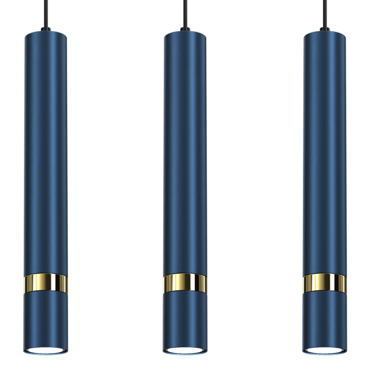 Lampa sufitowa wisząca natynkowa JOKER NAVY BLUE/GOLD 3xGU10 MLP7726 Milagro 3x GU10 60cm Spot oprawa oświetleniowa nowoczesna Industrialna Loft nawierzchniowa metal zwis granatowy granatowa złoty granatowo złota Inspiracje Premium