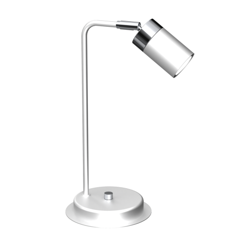 Lampa biurkowa Industrialna Loft JOKER WHITE/CHROME 1xGU10 MLP7751 Milagro GU10 36cm nowoczesna lampka nocna stołowa regulowana metalowa biała biało chrom Inspiracje Premium