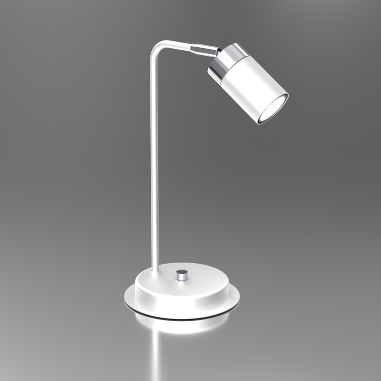Lampa biurkowa Industrialna Loft JOKER WHITE/CHROME 1xGU10 MLP7751 Milagro GU10 36cm nowoczesna lampka nocna stołowa regulowana metalowa biała biało chrom Inspiracje Premium