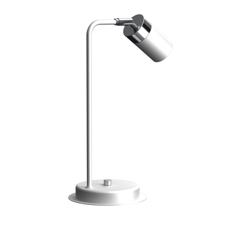 Lampa biurkowa Industrialna Loft JOKER WHITE/CHROME 1xGU10 MLP7751 Milagro GU10 36cm nowoczesna lampka nocna stołowa regulowana metalowa biała biało chrom Inspiracje Premium