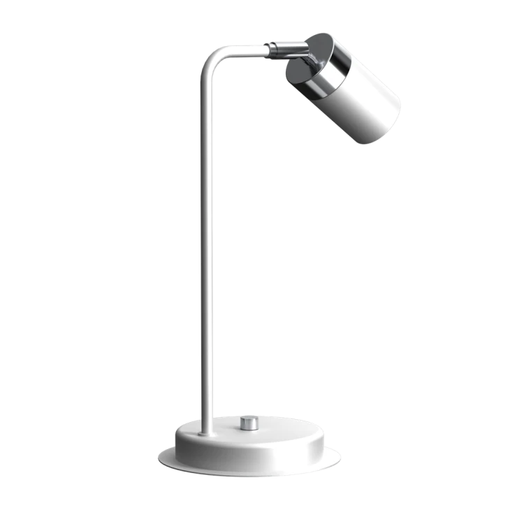 Lampa biurkowa Industrialna Loft JOKER WHITE/CHROME 1xGU10 MLP7751 Milagro GU10 36cm nowoczesna lampka nocna stołowa regulowana metalowa biała biało chrom Inspiracje Premium