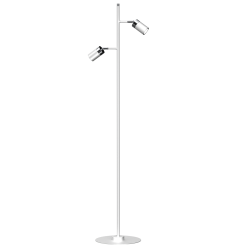 Lampa podłogowa stojąca Industrialna Loft JOKER WHITE/CHROME 2xGU10 MLP7752 Milagro 2x GU10 155cm nowoczesna lampka regulowana metalowa biała biały chrom Inspiracje Premium