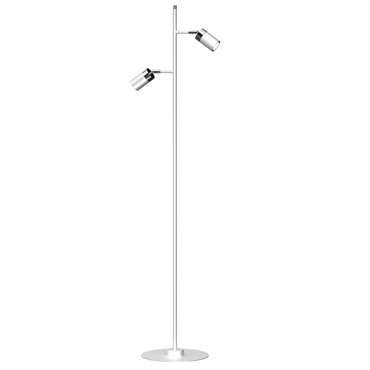 Lampa podłogowa stojąca Industrialna Loft JOKER WHITE/CHROME 2xGU10 MLP7752 Milagro 2x GU10 155cm nowoczesna lampka regulowana metalowa biała biały chrom Inspiracje Premium