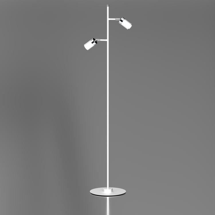 Lampa podłogowa stojąca Industrialna Loft JOKER WHITE/CHROME 2xGU10 MLP7752 Milagro 2x GU10 155cm nowoczesna lampka regulowana metalowa biała biały chrom Inspiracje Premium