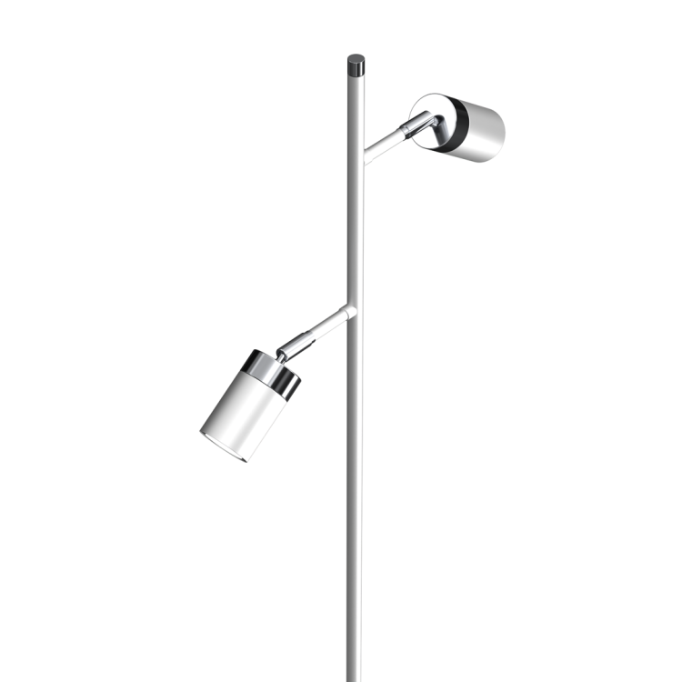 Lampa podłogowa stojąca Industrialna Loft JOKER WHITE/CHROME 2xGU10 MLP7752 Milagro 2x GU10 155cm nowoczesna lampka regulowana metalowa biała biały chrom Inspiracje Premium
