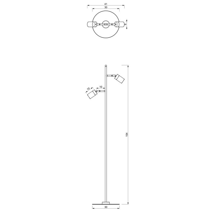Lampa podłogowa stojąca Industrialna Loft JOKER WHITE/CHROME 2xGU10 MLP7752 Milagro 2x GU10 155cm nowoczesna lampka regulowana metalowa biała biały chrom Inspiracje Premium