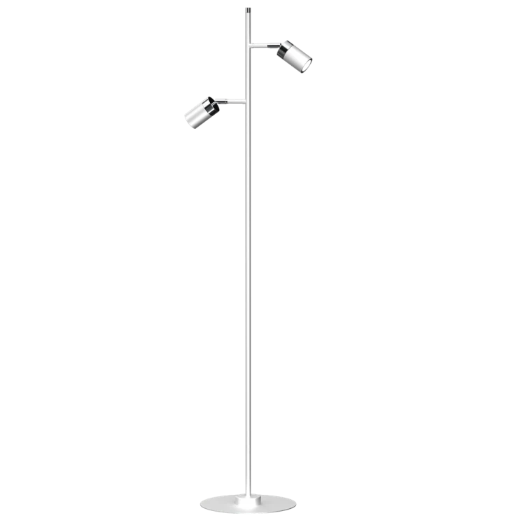 Lampa podłogowa stojąca Industrialna Loft JOKER WHITE/CHROME 2xGU10 MLP7752 Milagro 2x GU10 155cm nowoczesna lampka regulowana metalowa biała biały chrom Inspiracje Premium