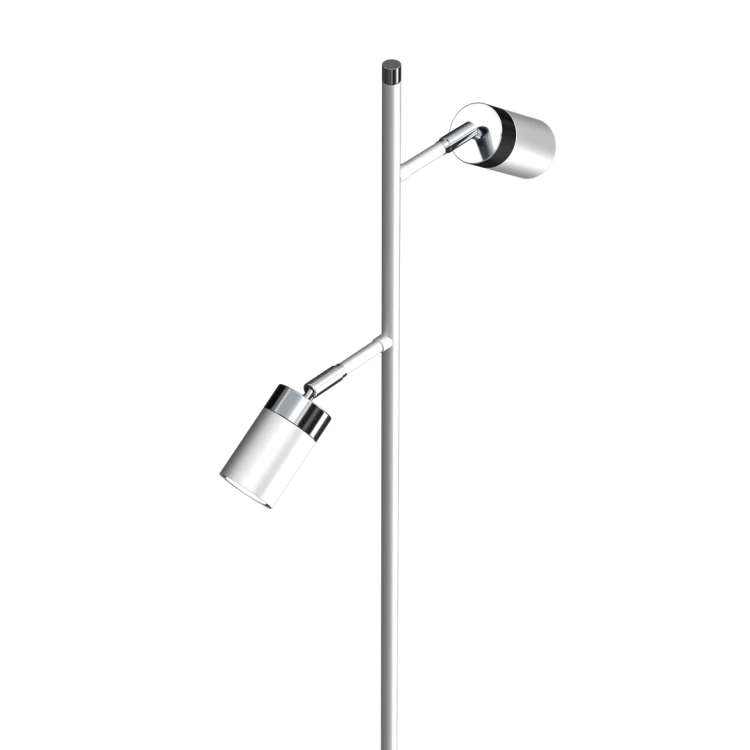 Lampa podłogowa stojąca Industrialna Loft JOKER WHITE/CHROME 2xGU10 MLP7752 Milagro 2x GU10 155cm nowoczesna lampka regulowana metalowa biała biały chrom Inspiracje Premium