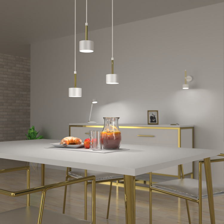 Lampa wisząca ARENA WHITE/GOLD 3xGX53 MLP7756 Milagro