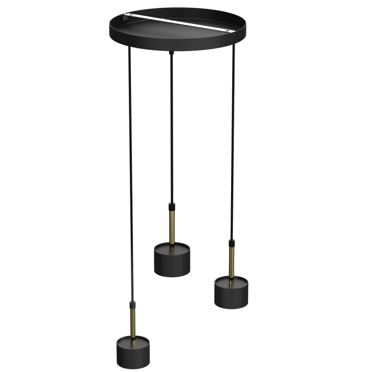 Lampa wisząca ARENA BLACK/GOLD 3xGX53 MLP7762 Milagro