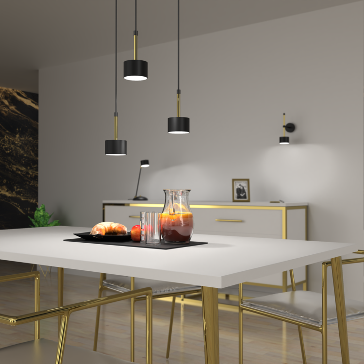 Lampa wisząca ARENA BLACK/GOLD 3xGX53 MLP7762 Milagro